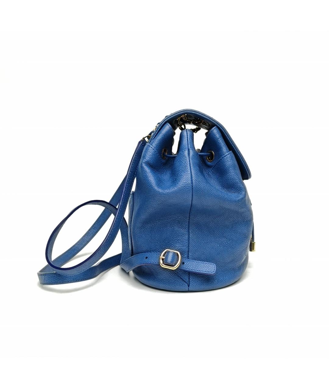 CHANEL Синий кожаный рюкзак, фото 5