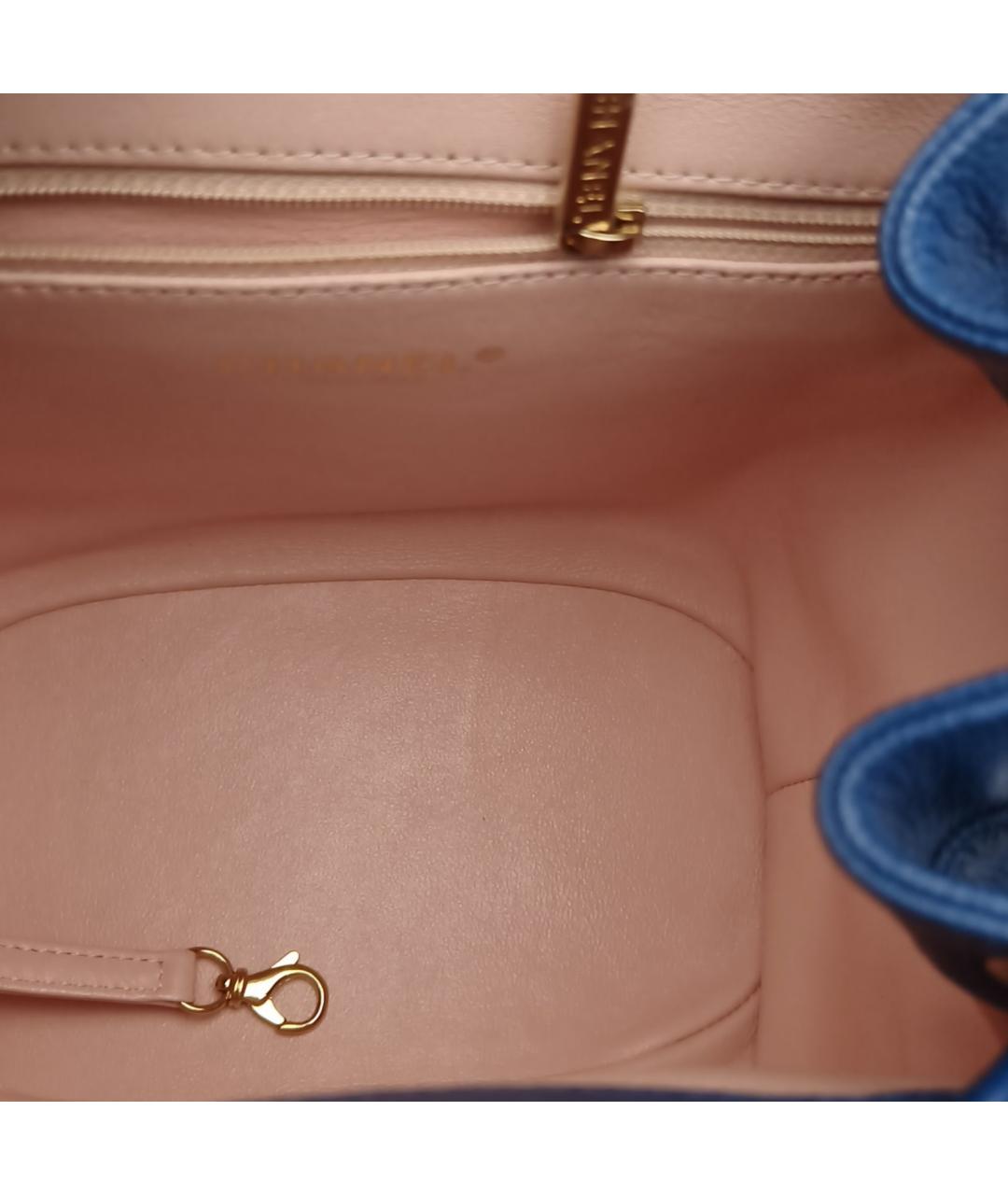 CHANEL Синий кожаный рюкзак, фото 8