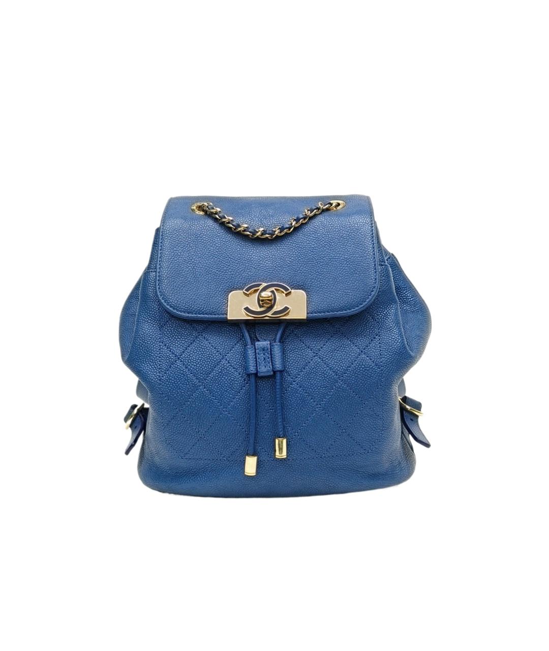CHANEL Синий кожаный рюкзак, фото 1