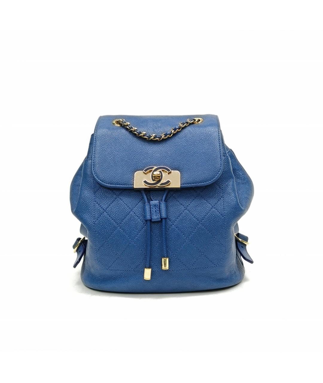 CHANEL Синий кожаный рюкзак, фото 2