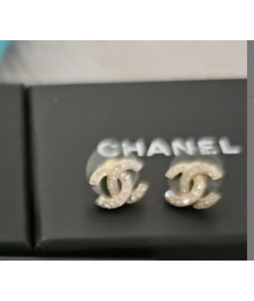 CHANEL Золотые металлические серьги, фото 7