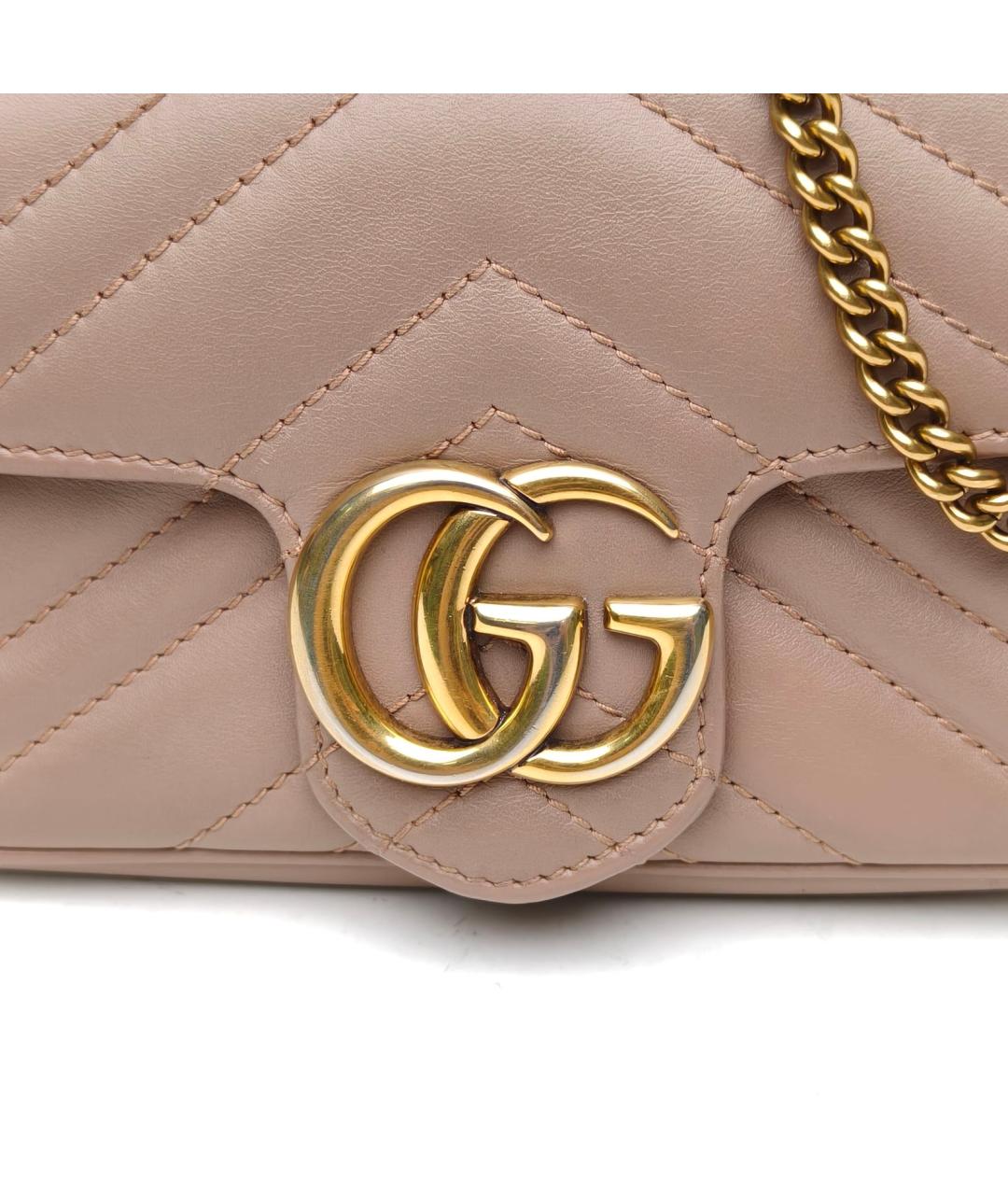 GUCCI Бежевая кожаная сумка через плечо, фото 8