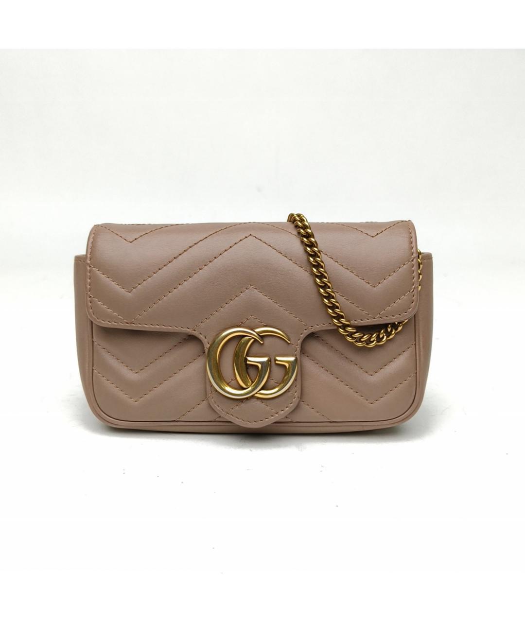 GUCCI Бежевая кожаная сумка через плечо, фото 2