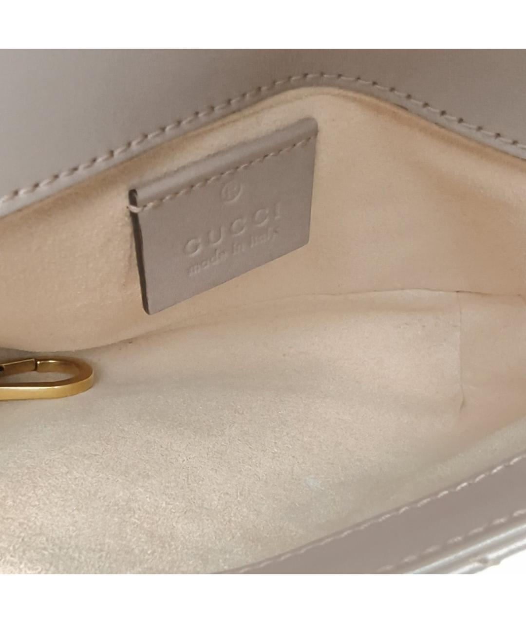 GUCCI Бежевая кожаная сумка через плечо, фото 7