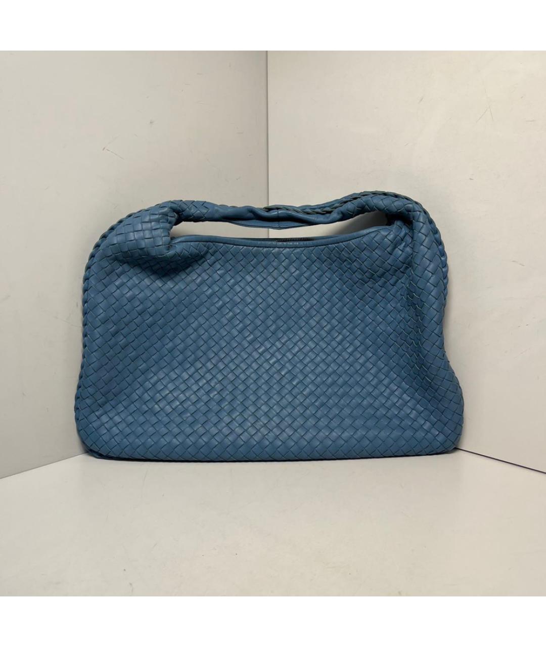 BOTTEGA VENETA Синяя кожаная сумка тоут, фото 9