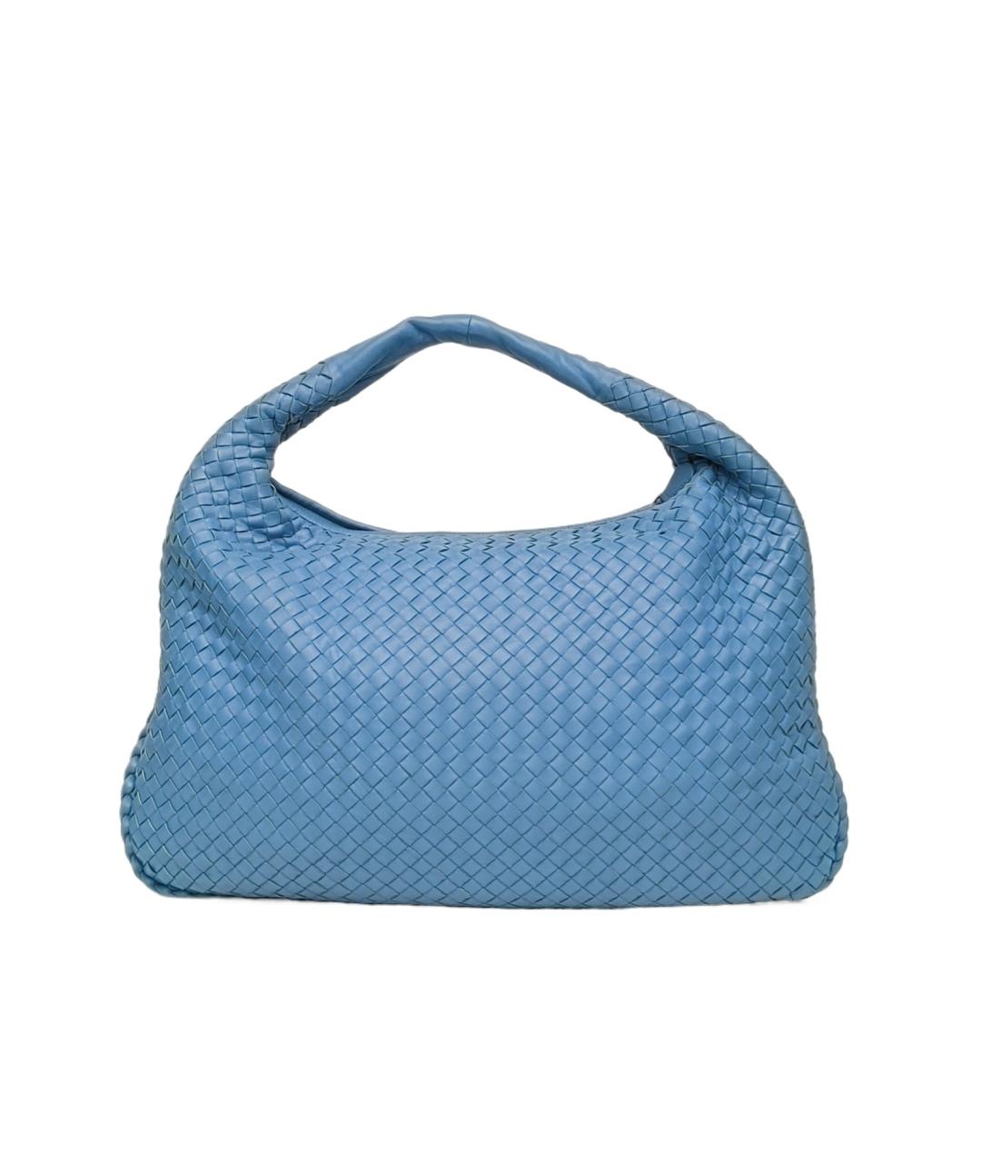 BOTTEGA VENETA Синяя кожаная сумка тоут, фото 10