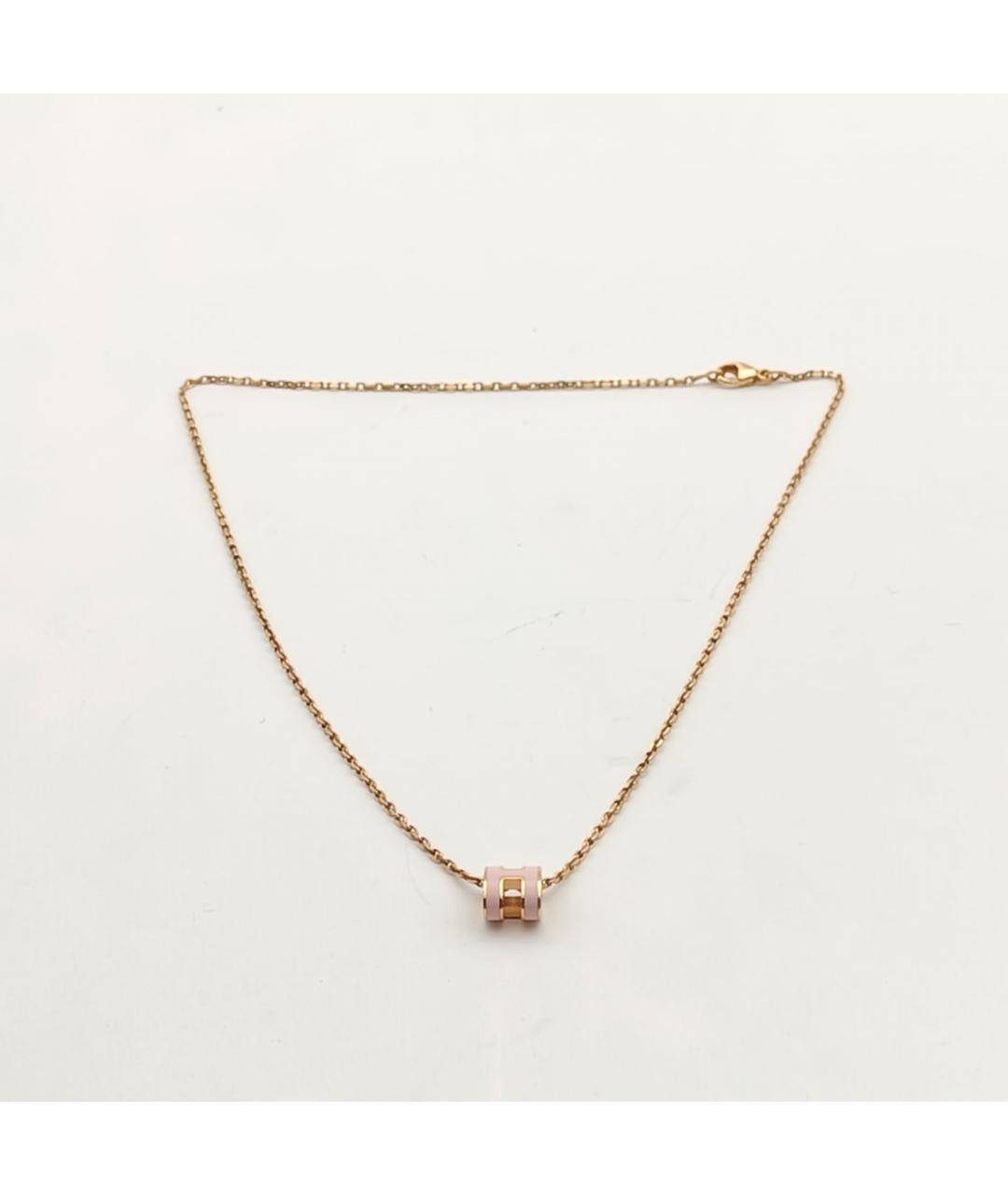 HERMES Розовая металлическая подвеска, фото 6