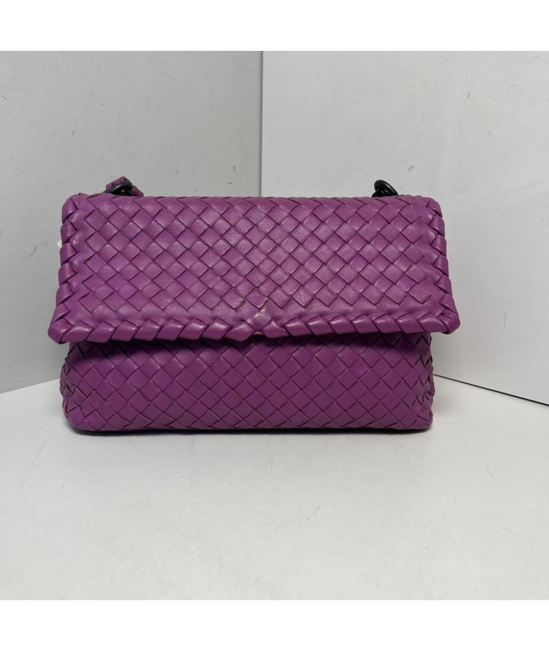 BOTTEGA VENETA Фиолетовая кожаная сумка через плечо, фото 8
