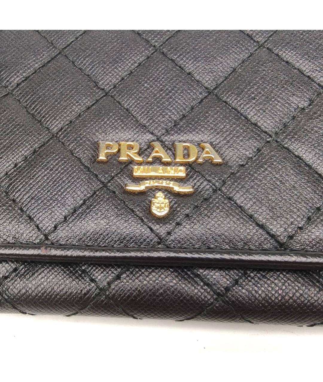 PRADA Черный кожаный кошелек, фото 4