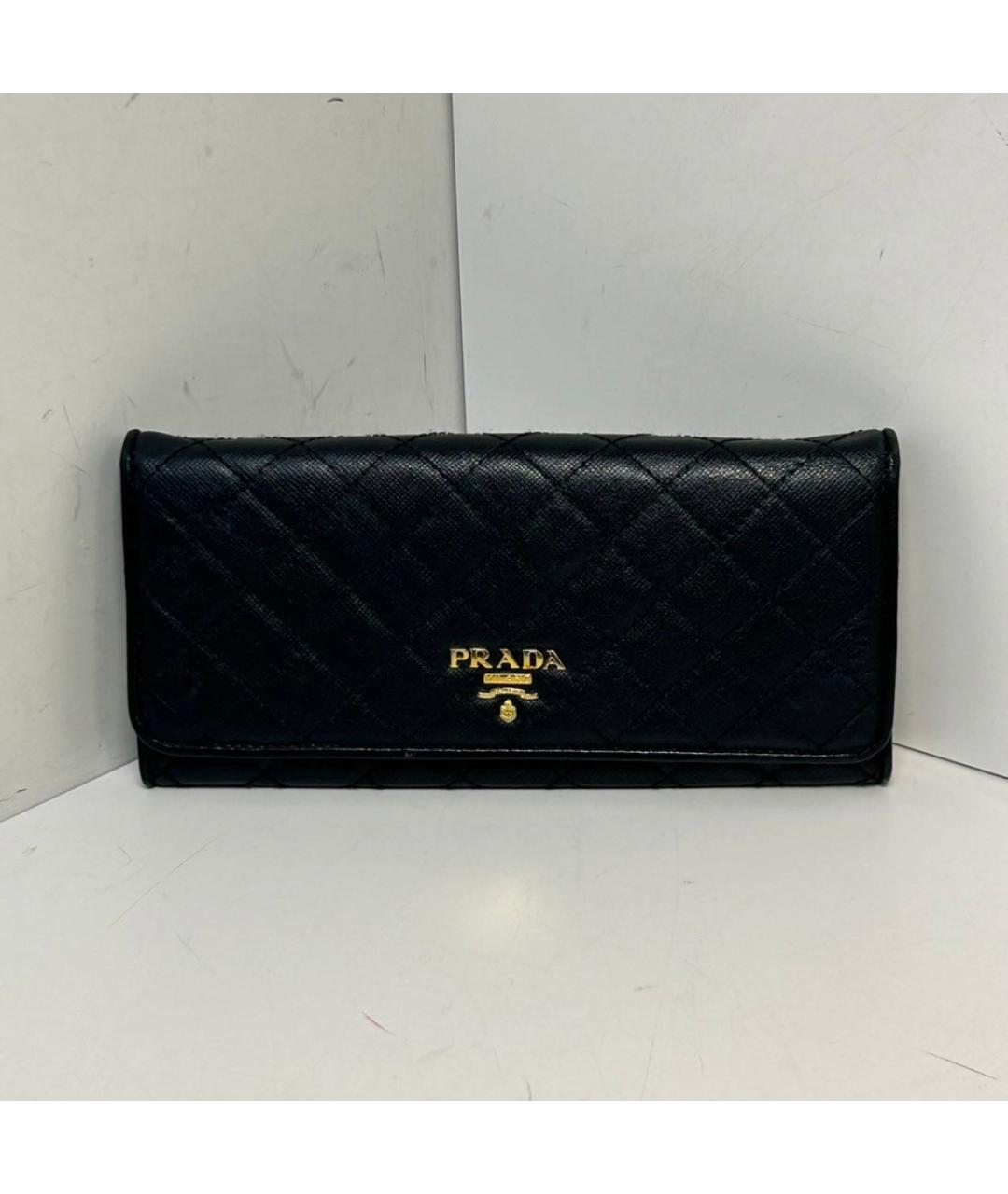 PRADA Черный кожаный кошелек, фото 9