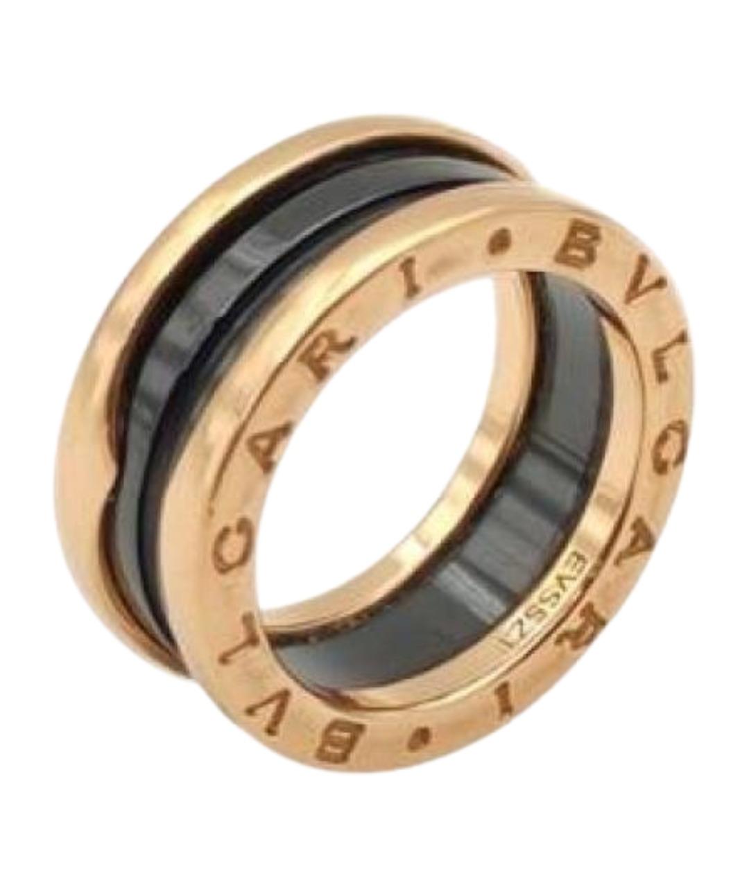 BVLGARI Черное кольцо из розового золота, фото 1