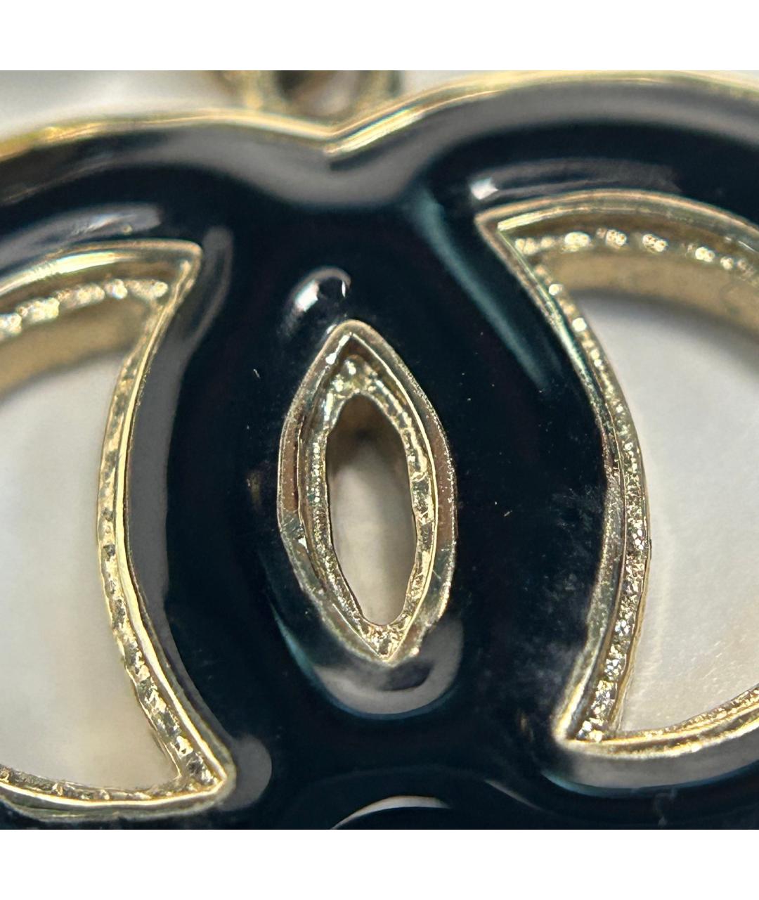 CHANEL Черные металлические серьги, фото 9