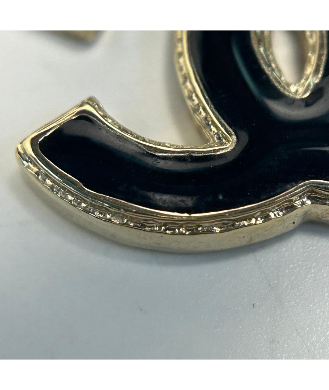 CHANEL Черные металлические серьги, фото 8