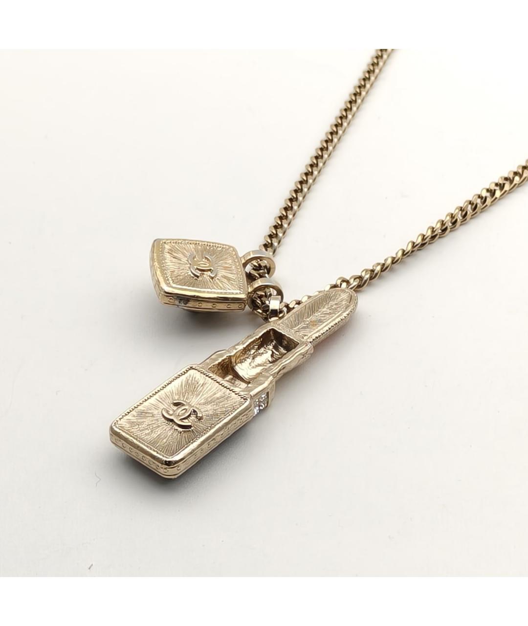 CHANEL Золотая металлическая подвеска, фото 5