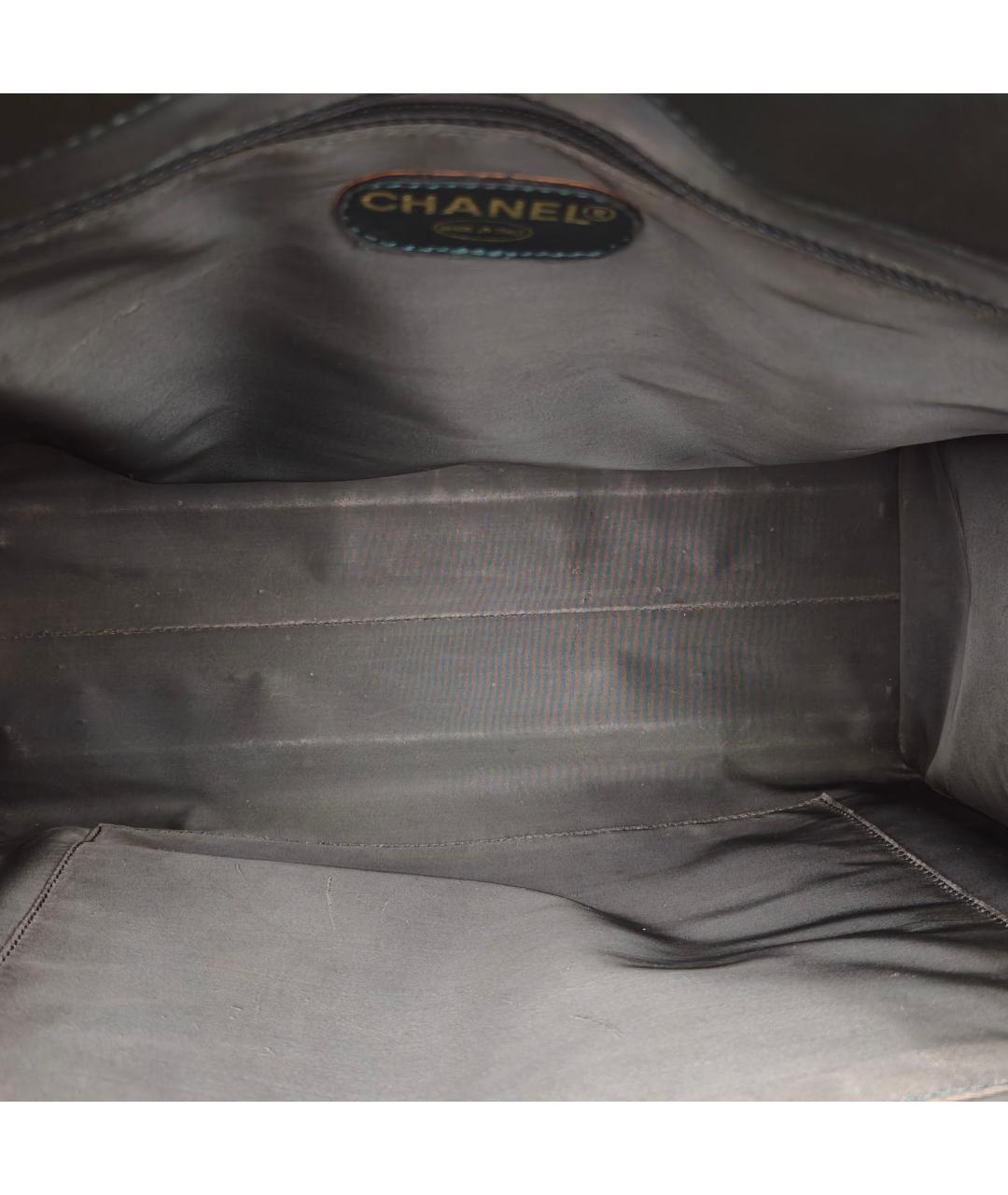 CHANEL Зеленая кожаная сумка тоут, фото 8