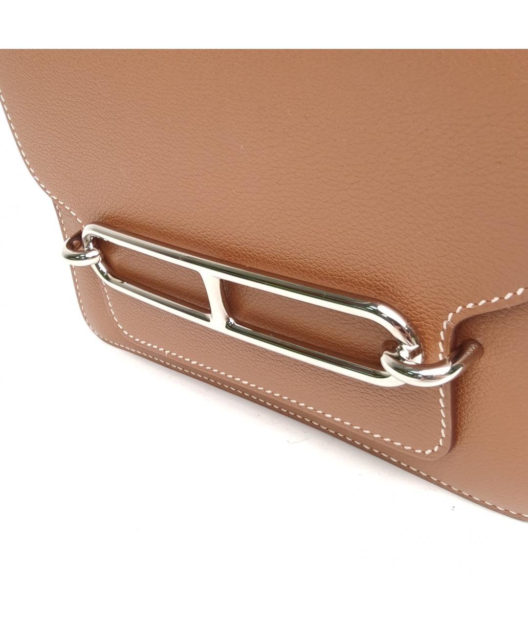 HERMES Коричневая кожаная сумка через плечо, фото 7
