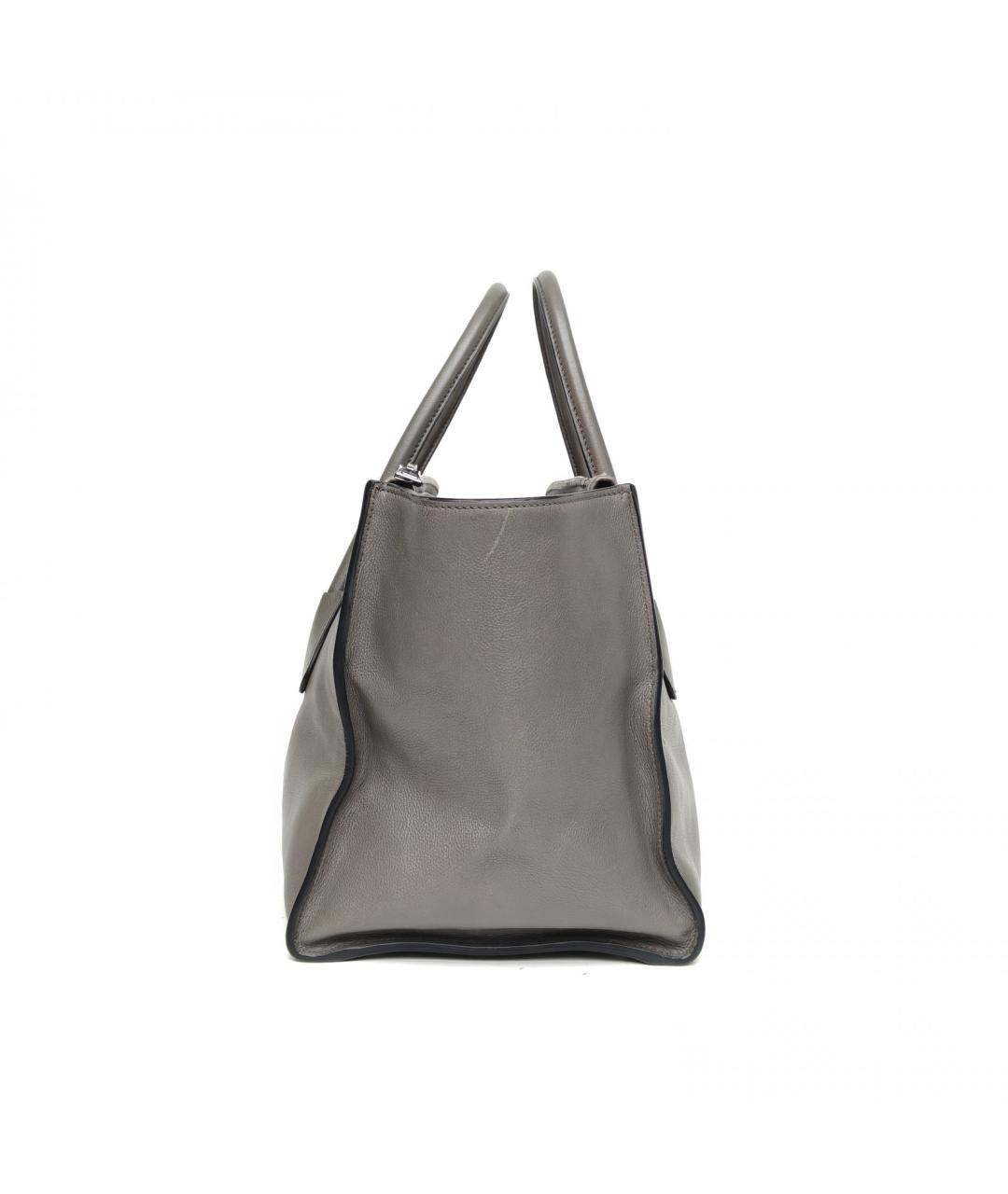 PRADA Серая кожаная сумка тоут, фото 5