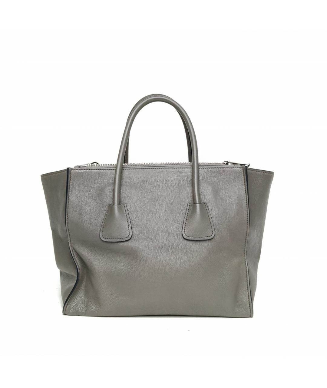 PRADA Серая кожаная сумка тоут, фото 4