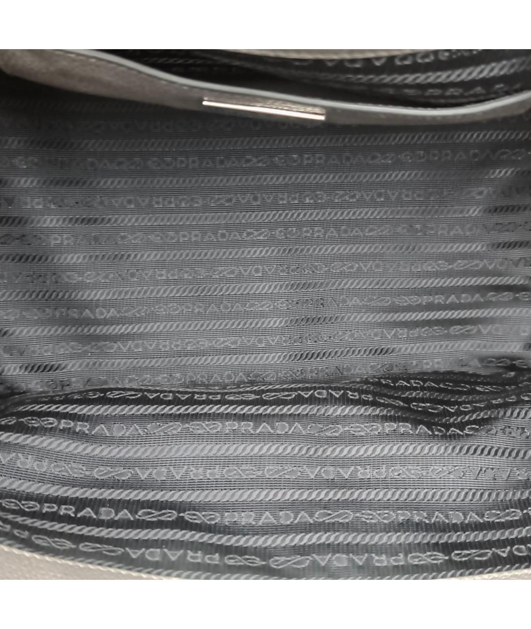 PRADA Серая кожаная сумка тоут, фото 7