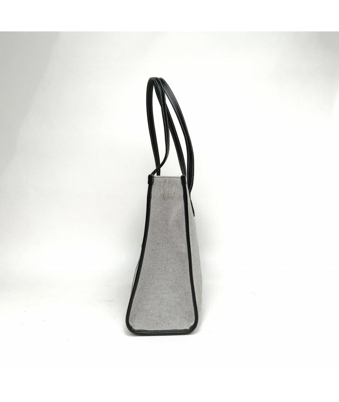 BURBERRY Серая кожаная сумка тоут, фото 3