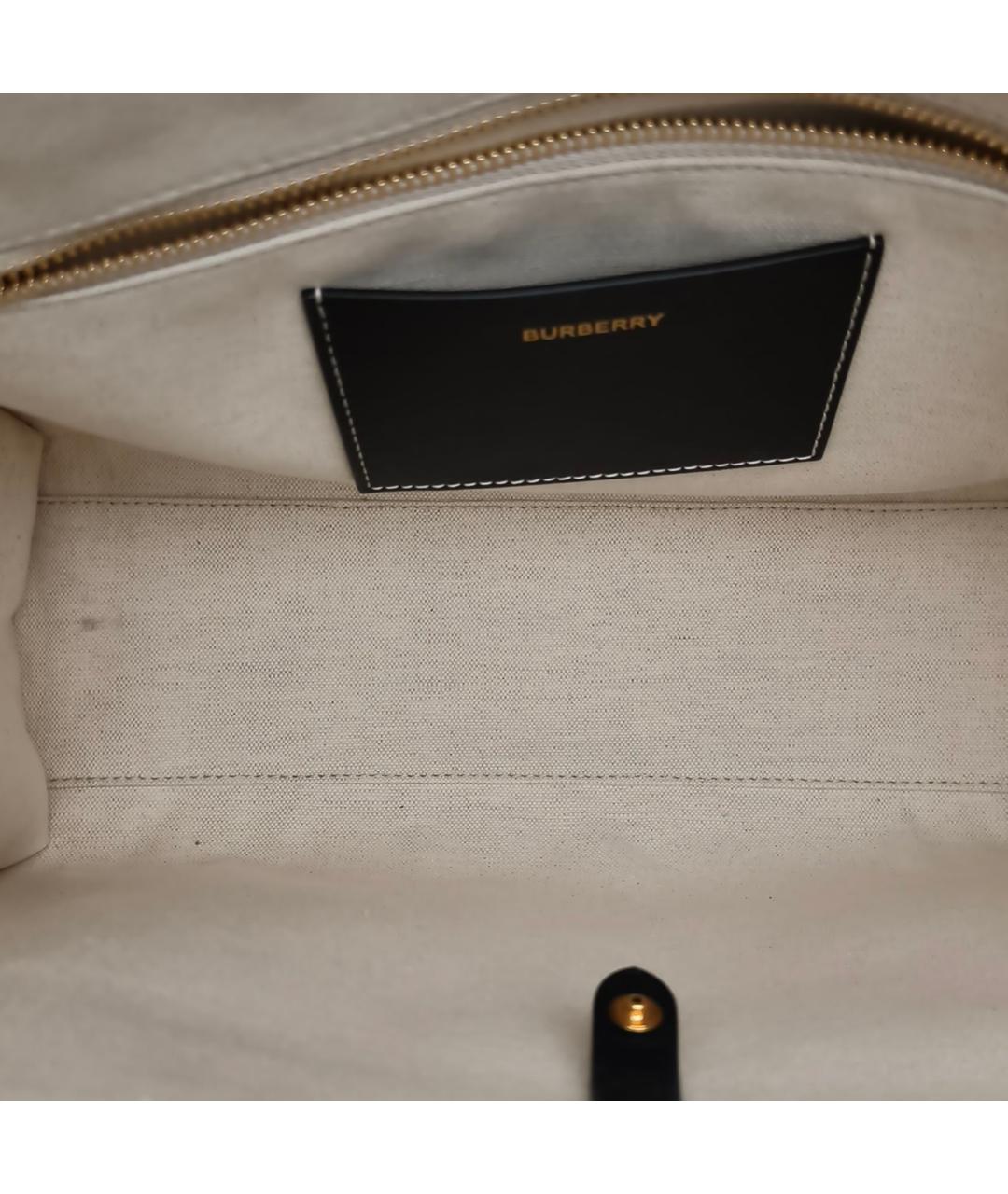 BURBERRY Серая кожаная сумка тоут, фото 7