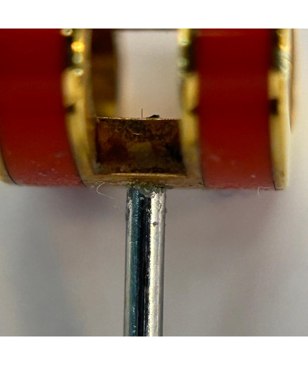 HERMES Красные металлические серьги, фото 8