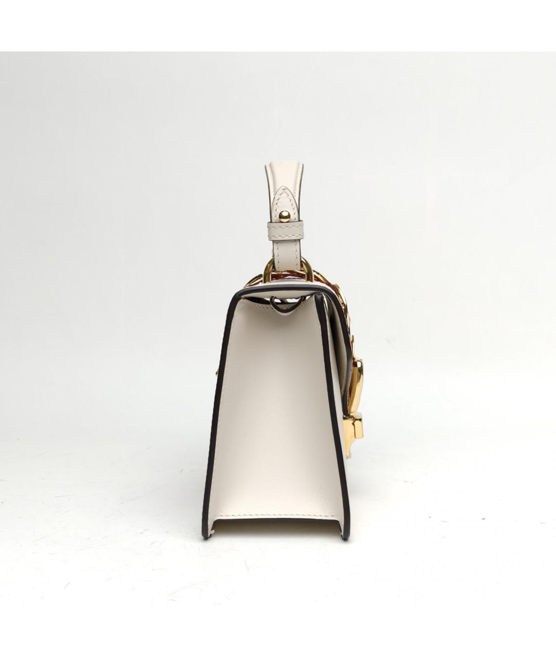GUCCI Белая кожаная сумка с короткими ручками, фото 5