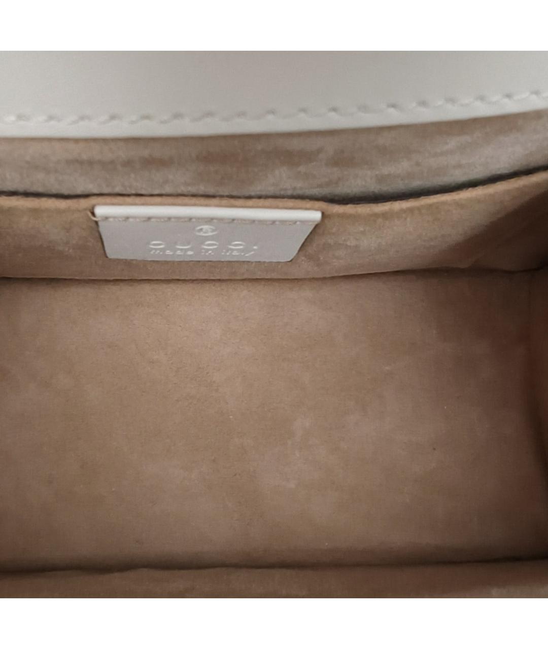 GUCCI Белая кожаная сумка с короткими ручками, фото 8