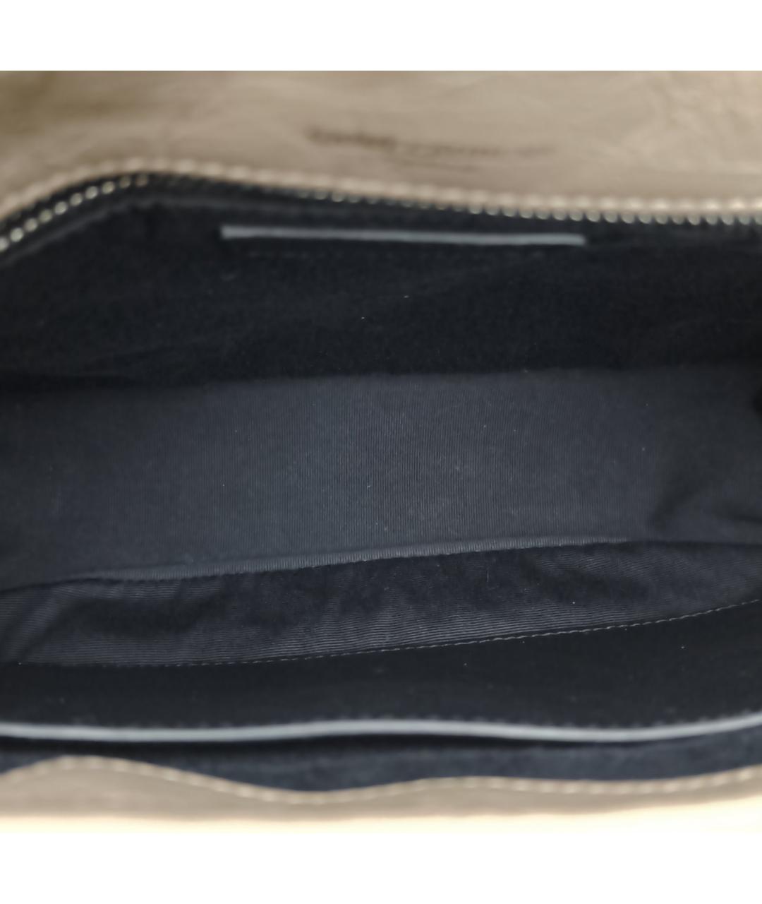 SAINT LAURENT Бежевая кожаная сумка через плечо, фото 8