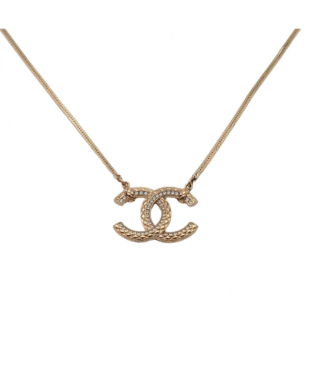 CHANEL Золотое металлическое колье, фото 2