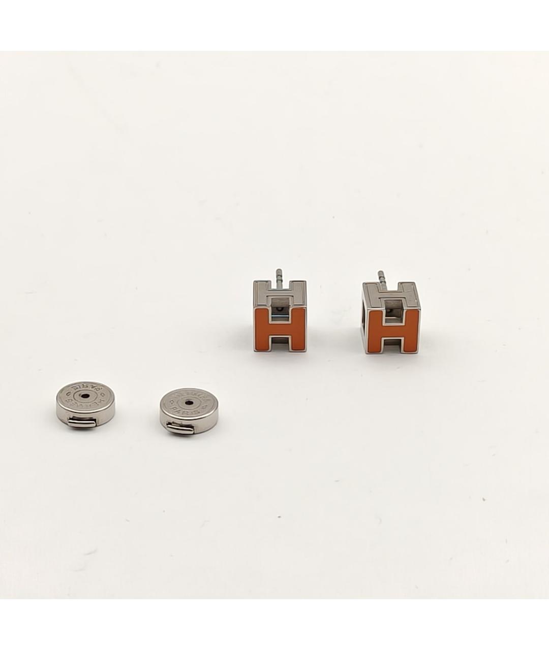 HERMES Коричневые металлические серьги, фото 6