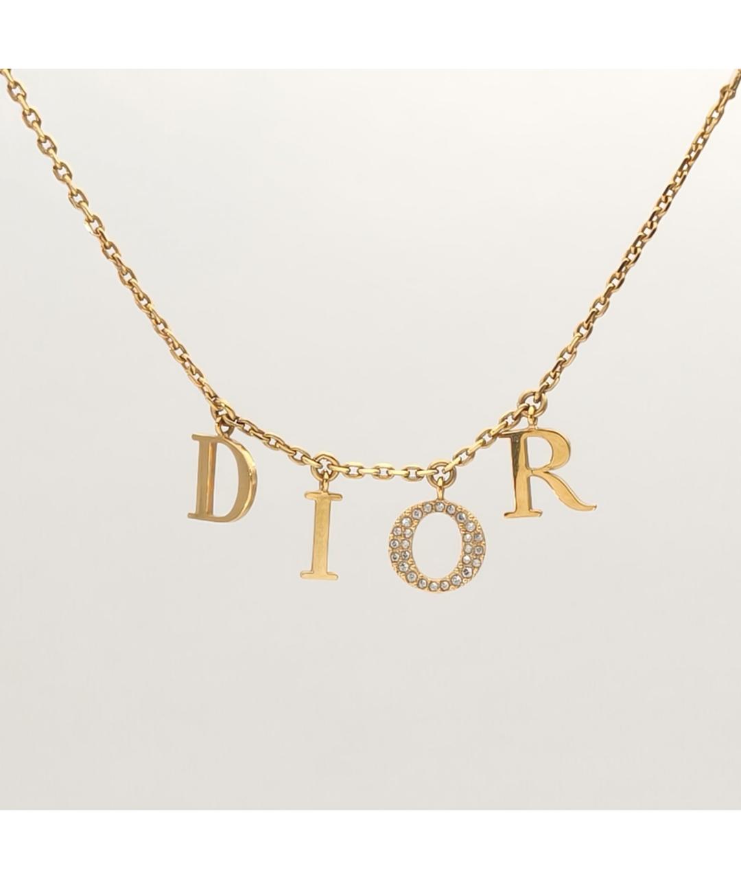 CHRISTIAN DIOR Золотое металлическое колье, фото 3