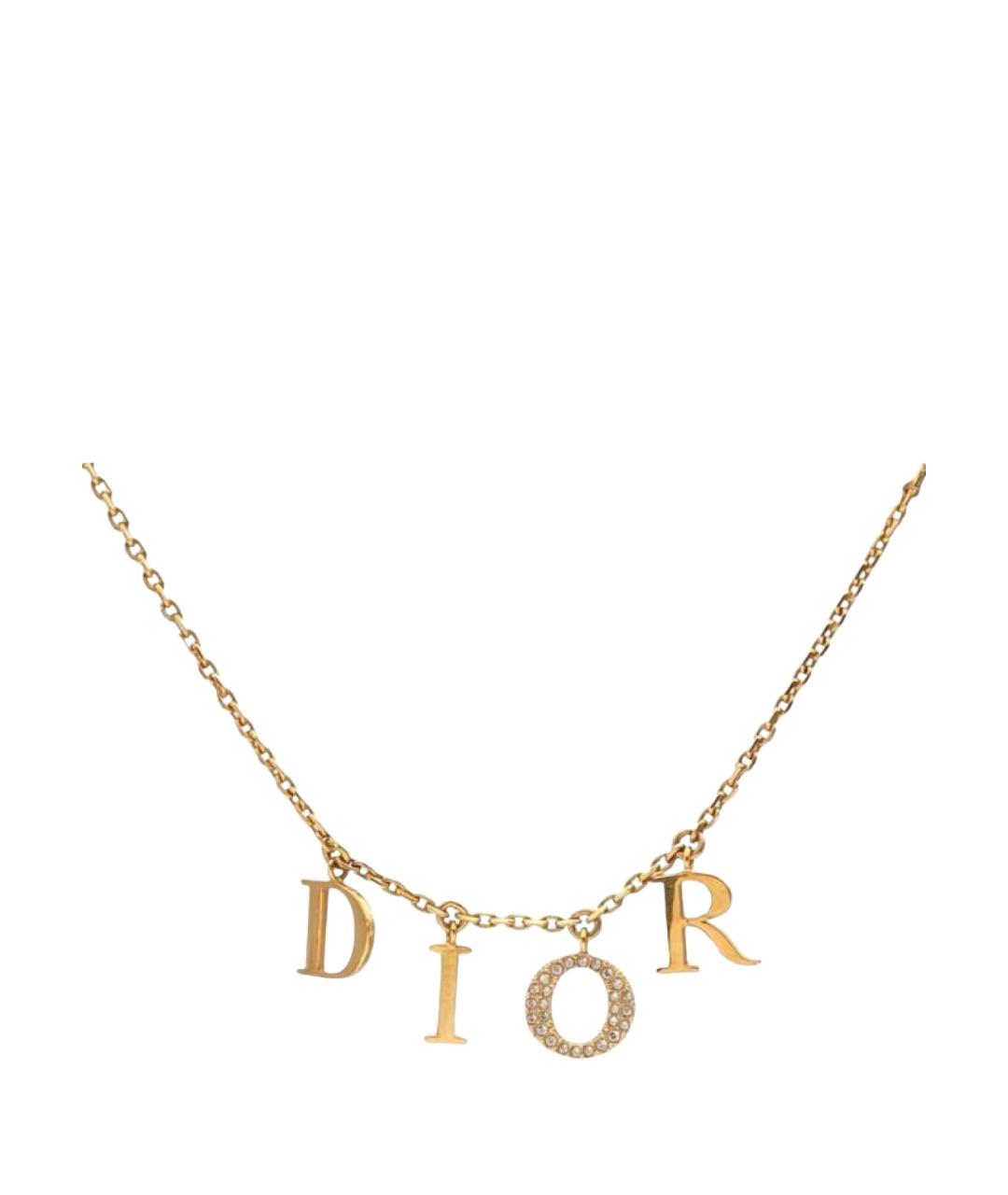 CHRISTIAN DIOR Золотое металлическое колье, фото 1