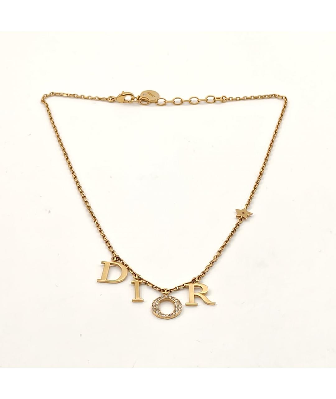 CHRISTIAN DIOR Золотое металлическое колье, фото 7