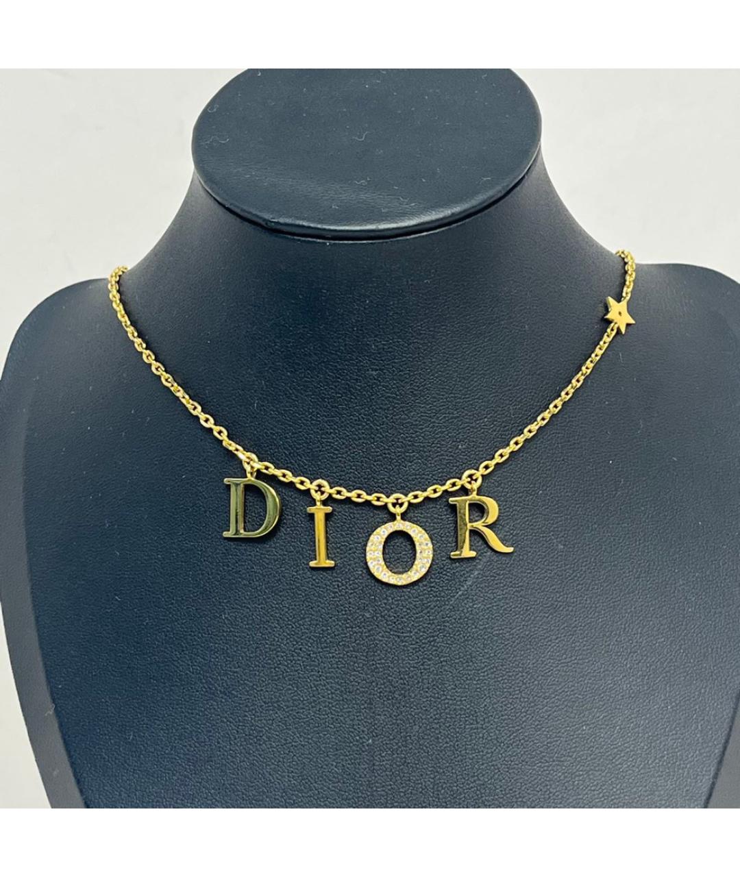 CHRISTIAN DIOR Золотое металлическое колье, фото 8
