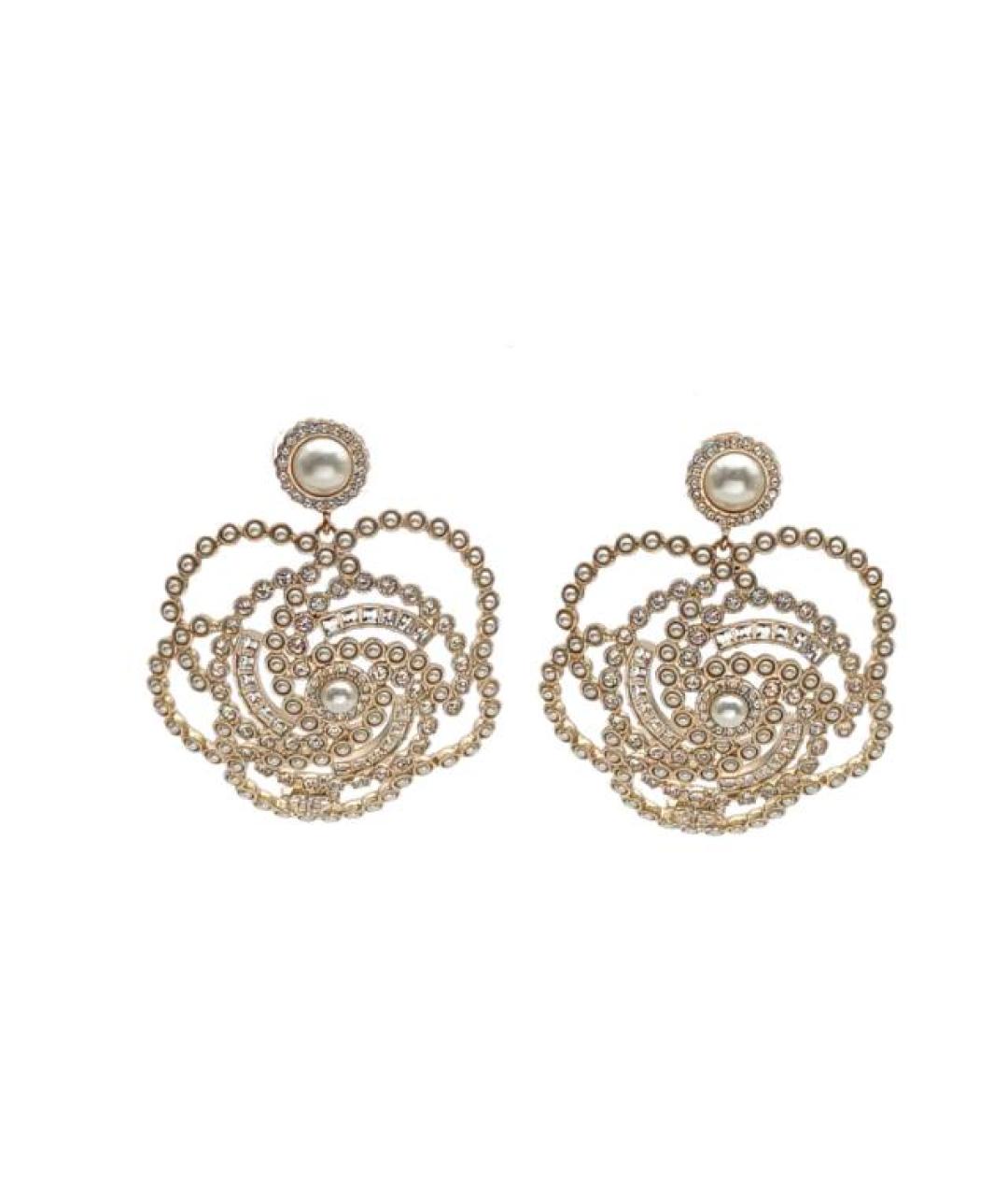 CHANEL Золотые металлические клипсы, фото 1