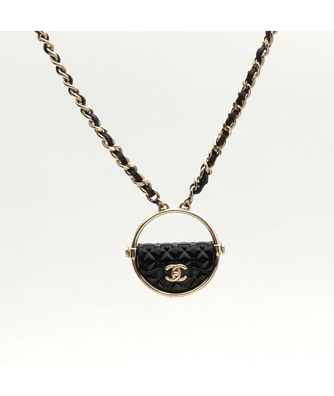 CHANEL Черное металлическое колье, фото 3