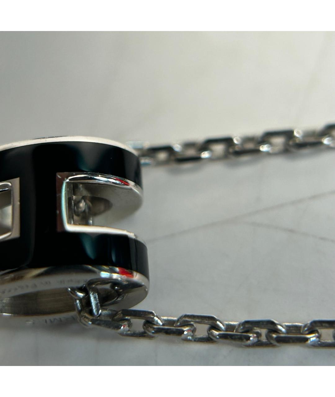 HERMES Черная металлическая подвеска, фото 8
