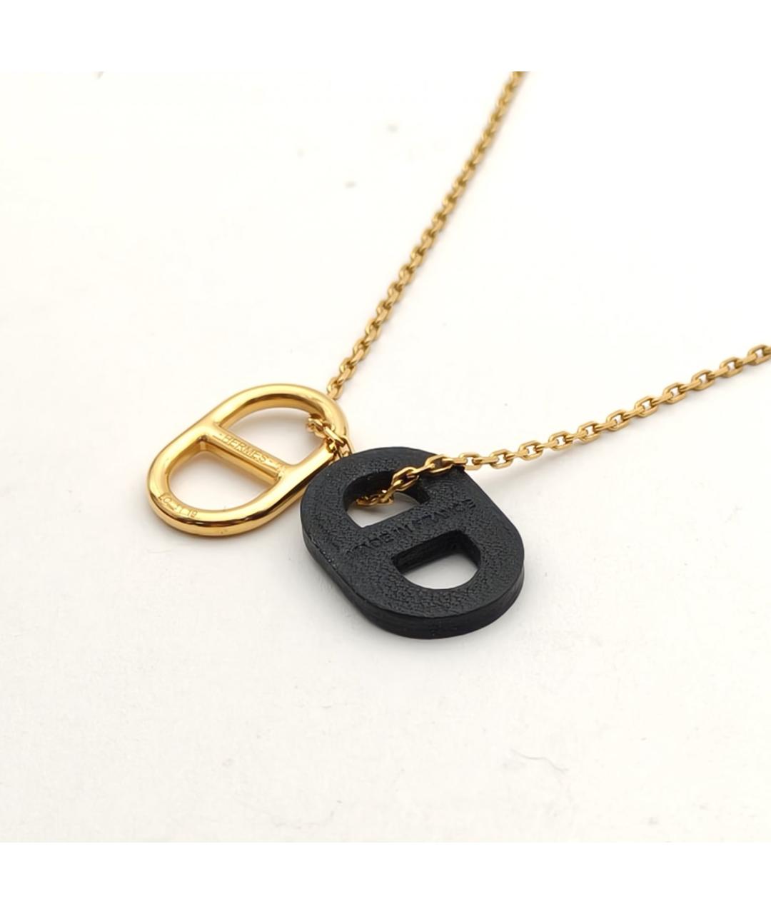 HERMES Золотая металлическая подвеска, фото 5