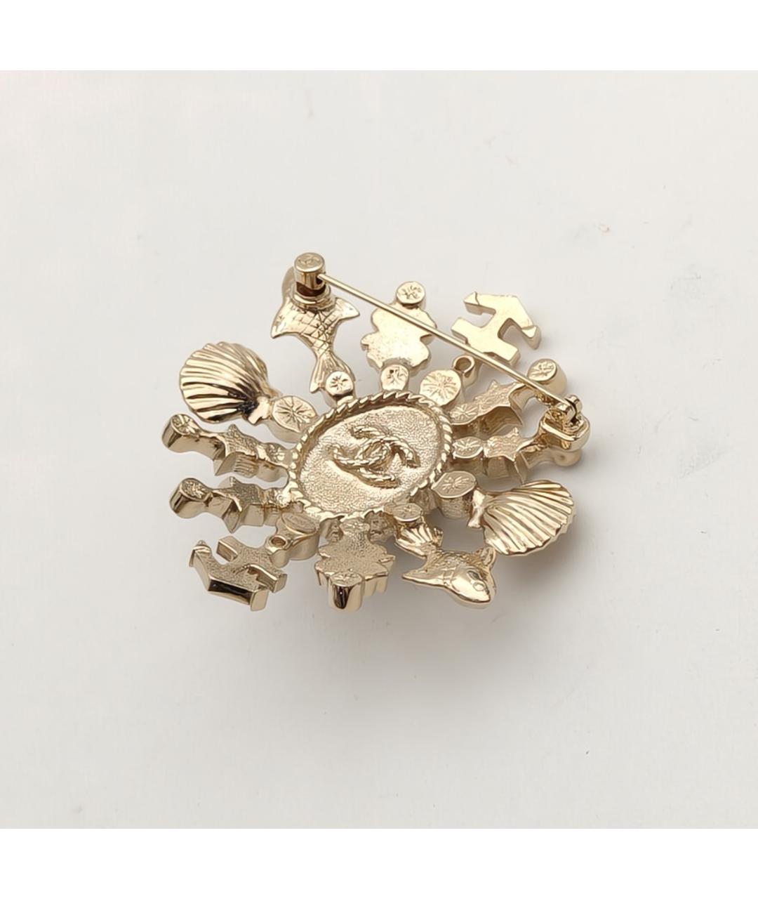 CHANEL Золотая металлическая булавка / брошь, фото 5