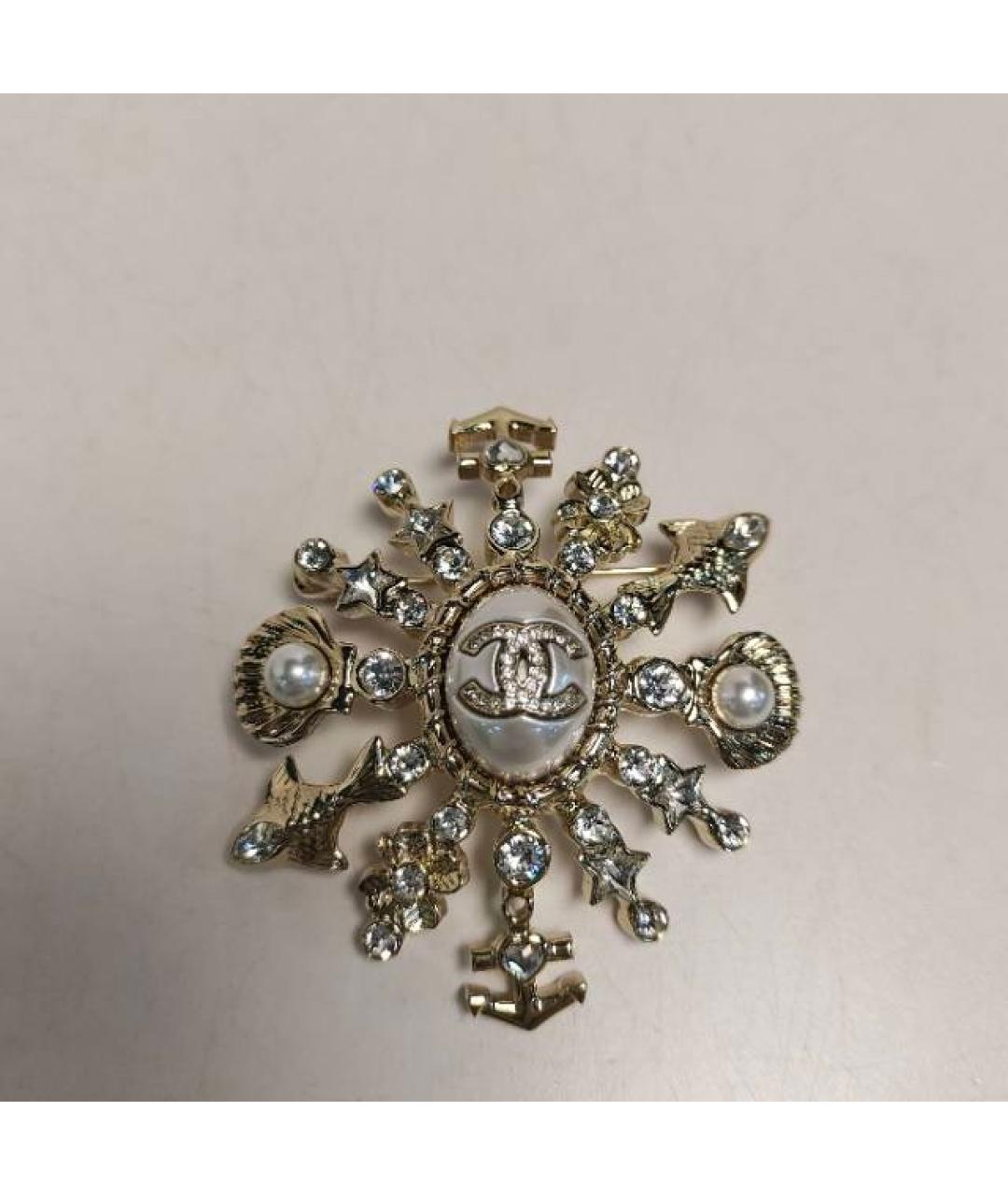 CHANEL Золотая металлическая булавка / брошь, фото 6