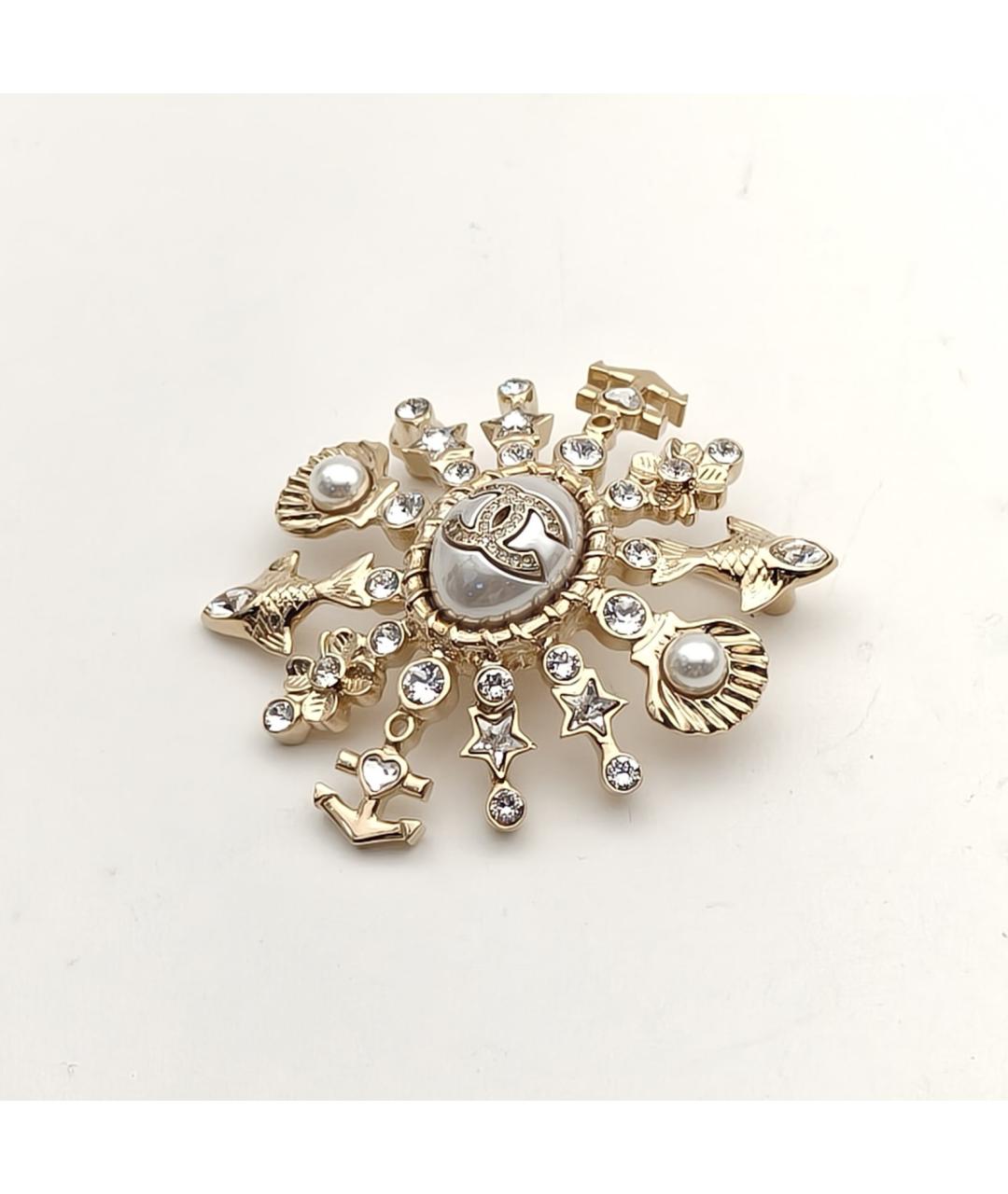 CHANEL Золотая металлическая булавка / брошь, фото 4