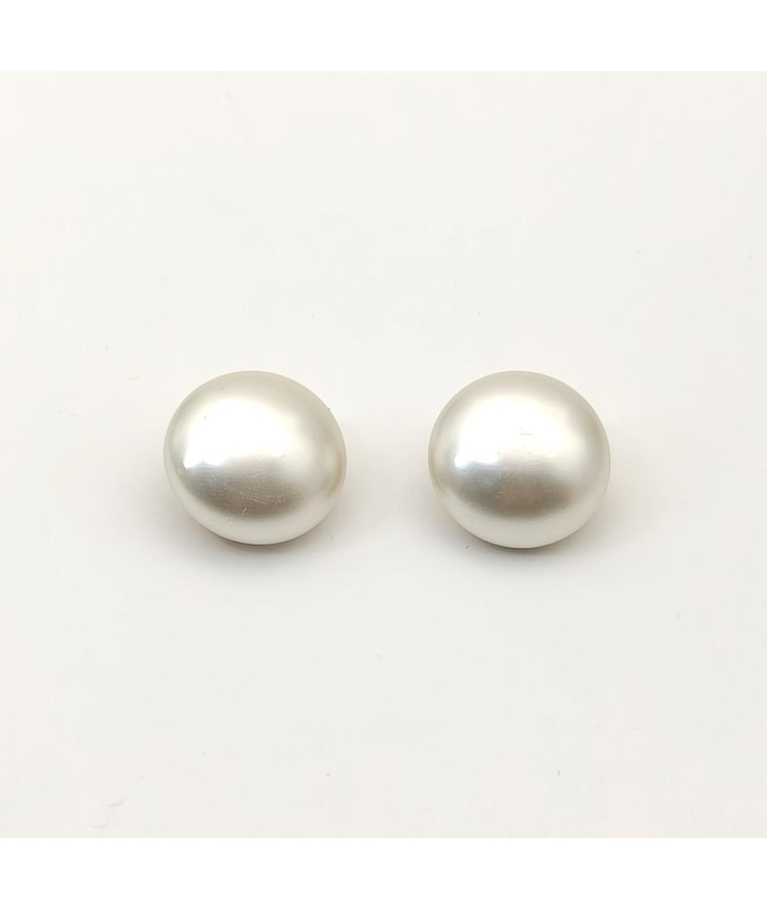 CHANEL Белые металлические клипсы, фото 3