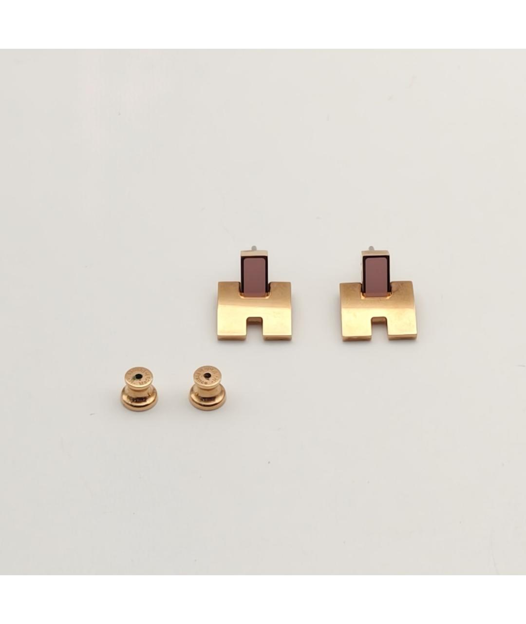 HERMES Золотые металлические серьги, фото 6