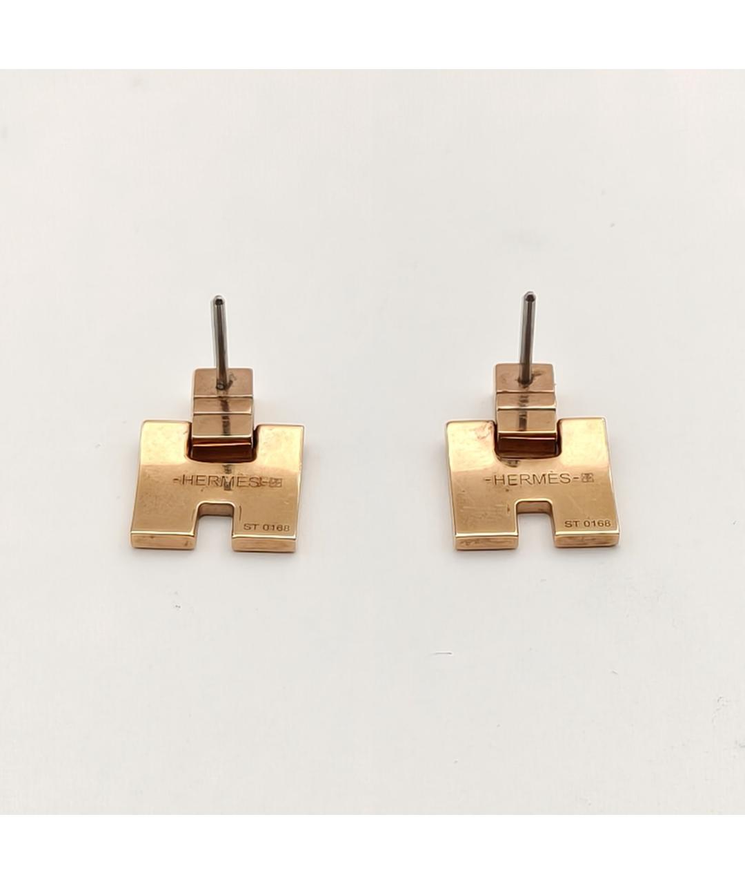 HERMES Золотые металлические серьги, фото 5