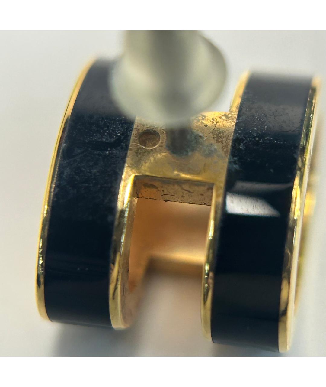 HERMES Черные металлические серьги, фото 8