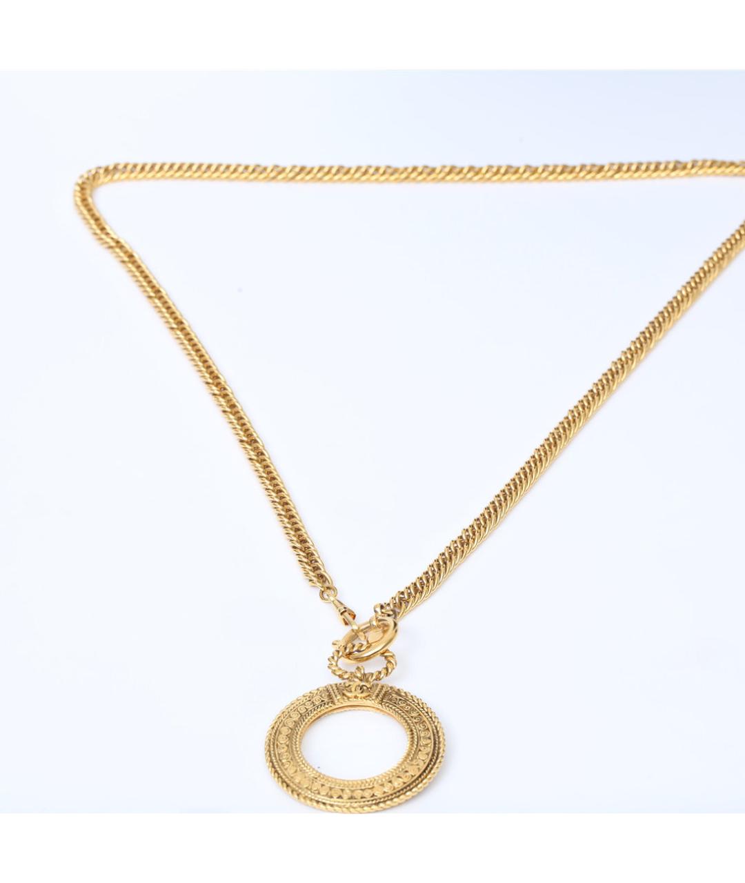 CHANEL Золотая металлическая подвеска, фото 7