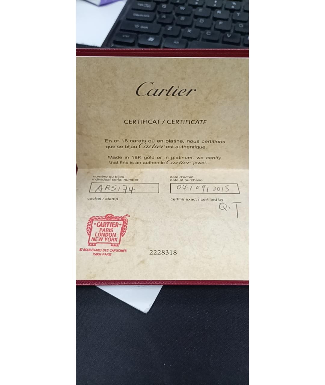 CARTIER Серебряные серьги из белого золота, фото 9