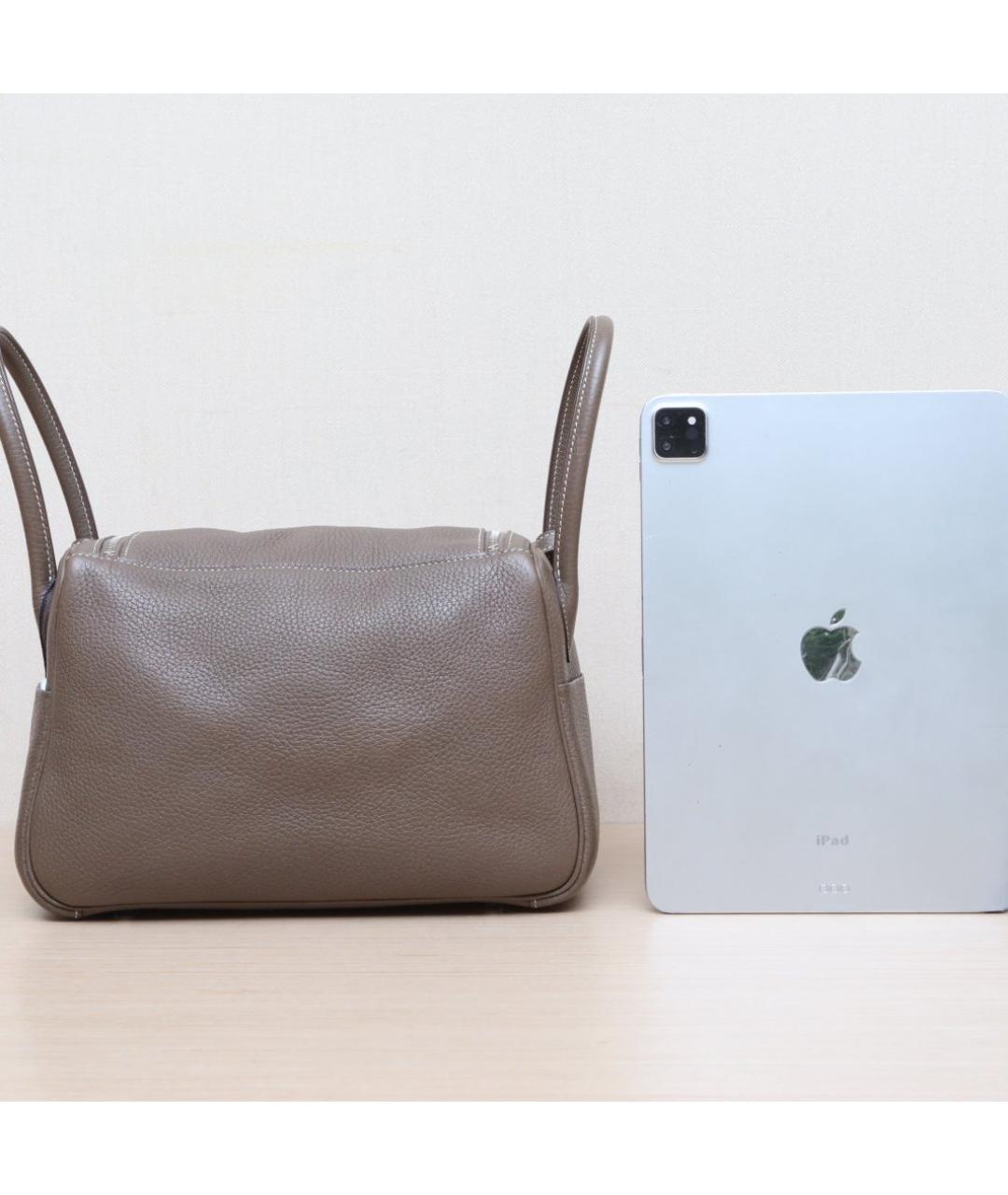 HERMES Коричневая сумка с короткими ручками, фото 7