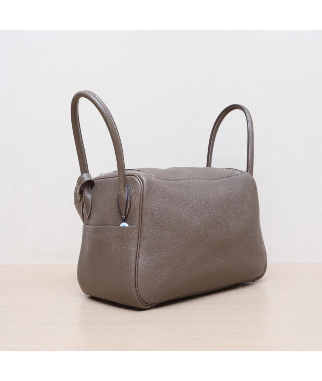 HERMES Коричневая сумка с короткими ручками, фото 6